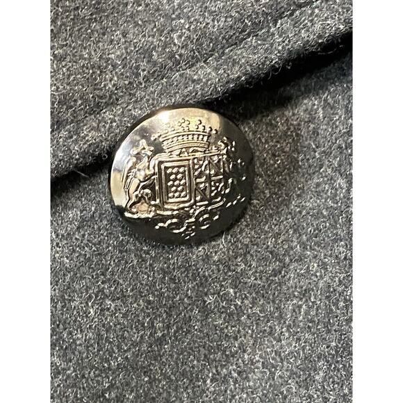 Guess Womens Black Wool Button Down Academia Pea Coat Jacket Y2K Belted Sz Sm - Picture 3 of 11